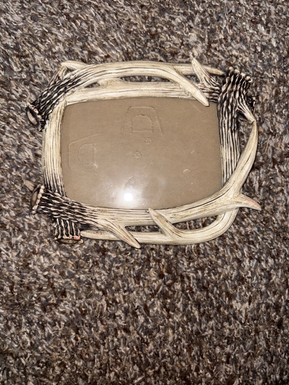 Antler Style Rustic Picture Frame in Cream and Brown